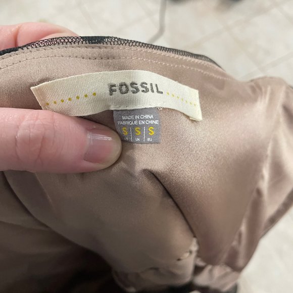 Fossil Strapless Black and Beige Dress with Polka - Picture 6 of 7